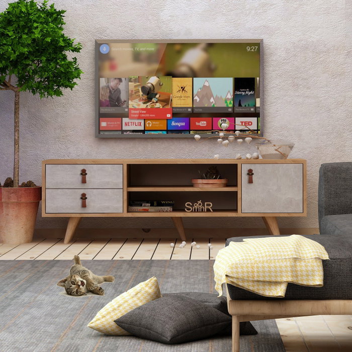 Hanah Home Mueble de TV Seva Roble y Blanco Hanah Home Mueble de TV Seva Roble y Blanco
